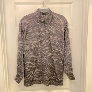 Escada 100% Silk Blouse Animal Print